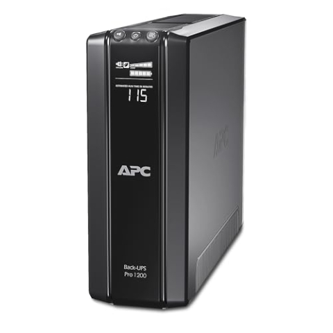 APC Back UPS PRO USV 1200VA Leistung - BR1200G-GR - inkl. 150.000 Euro Geräteschutzversicherung (6-Schuko Ausgänge, Stromsparfunktion, Multifunktionsdisplay)
