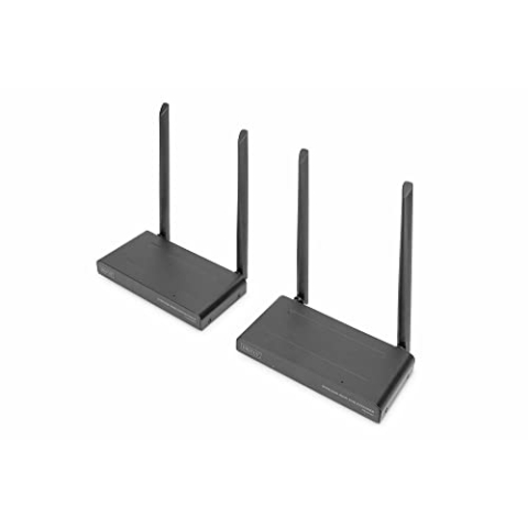 DIGITUS DS-55321 Wireless HDMI KVM Extender – Full HD 1080p 60 Hz – 200 m Reichweite – Set: Sender & Empfänger – Loop-Out, IR Infrarot