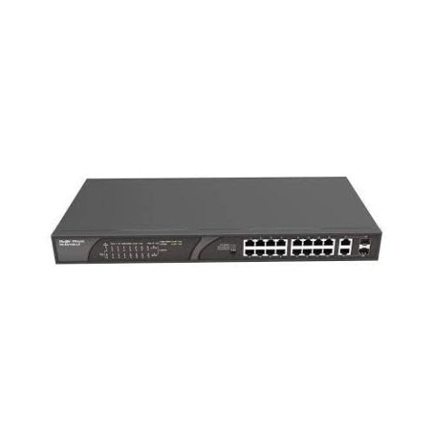 REYEE 16-Port 100Mbps + 2 Gigabit RJ45/SFP Combo Ports, 16 of The Ports Support PoE/PoE+ Power Supp