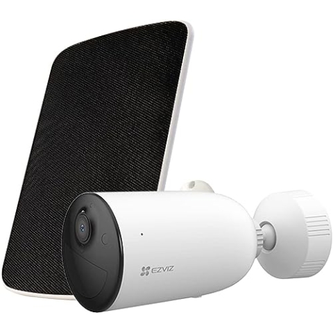 EZVIZ 3MP Akku Überwachungskamera, kabellose WLAN 6 IP Außenkamera mit AOV-Modus, KI Personen-/Fahrzeugerkennung, Farbnachtsicht, 2-Wege-Audi, CB3 Kit mit Solarpanel
