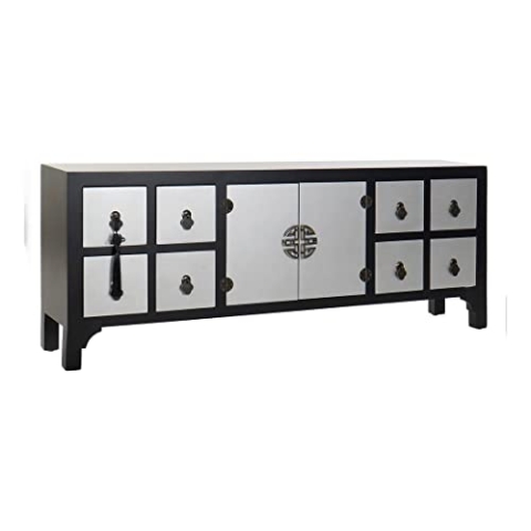 Dekodonia S3011396 TV-Tisch mit orientalischen Schubladen, MDF-Holz, 130 x 24 x 51 cm, Verschiedene Materialien, Mehrfarbig