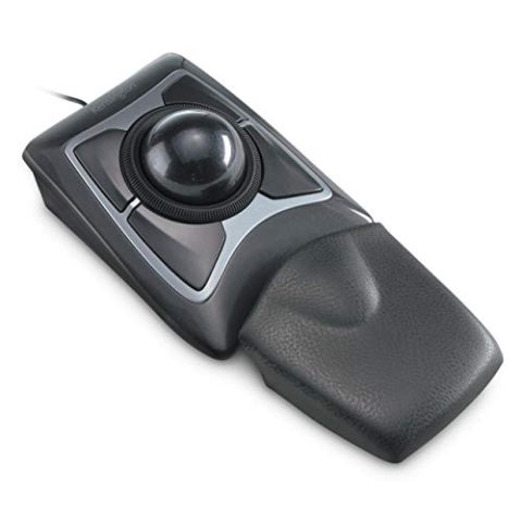 Kensington Expert Mouse Trackball, Kabelgebundene Computermaus mit Trackball & Scrollring, 55 mm Kugel, Kompatibel mit Windows & macOS, für Rechts- und Linkshänder, Handgelenkauflage, Schwarz, 64325