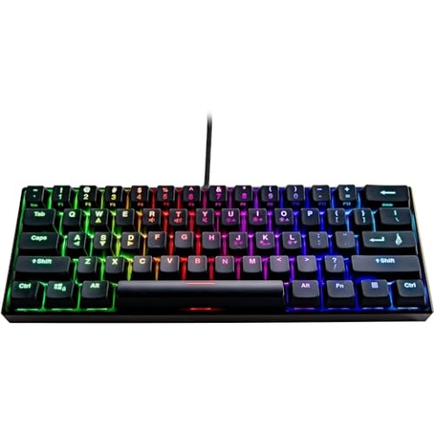 SureFire Kingpin M1 60% Mechanische Gaming Tastatur Englisch, Gaming Multimedia Keyboard klein & mobil, RGB-Tastatur mit Beleuchtung, 100% Anti-Ghosting-Tasten, englisches Layout QWERTY