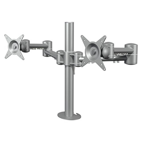Dataflex 632 ViewMate Style Monitorarm (Tragkraft max. 2X 15kg, bis 61 cm (24 Zoll) Bildschirmdiagonale, VESA: MIS-D 75x75/100x100mm kompatibel) Silber, 52.632