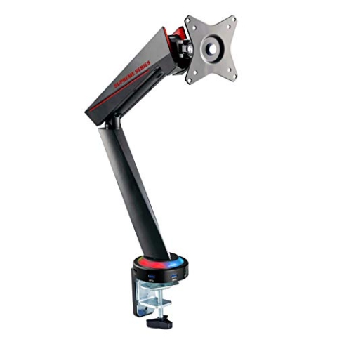 OPLITE Supreme Monitorständer Pro - Ergonomischer Hochleistungs-Gelenkarm - Unterstützt bis zu 9KG - Kompatibler PC-Monitor und Fernseher bis zu 35''. RGB-LED-System enthalten, OP-SMS-PRO, schwarz