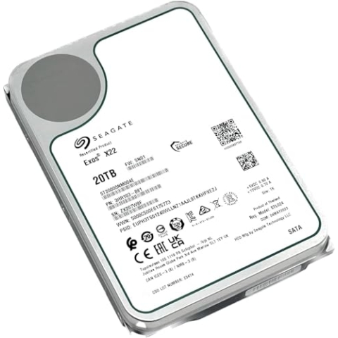 Seagate Exos X22 20TB Interne Festplatte ST20000NM004E 3,5 Zoll HDD 512e/4Kn SATA3 7200RPM 256MB Cache