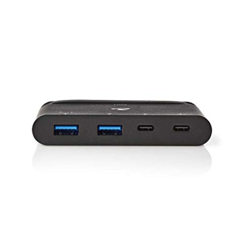 Nedis - Hub - USB-C - USB 3.0 - Power: 100 Watt - USB 3.1 Super Speed - Schwarz