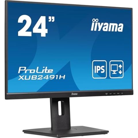 iiyama Prolite XUB2491H-B1 60,5cm 23,8" IPS LED-Monitor Full-HD 100Hz HDMI DP Adaptive Sync Höhenverstellung Pivot schwarz
