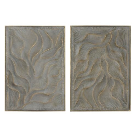 Home ESPRIT Moderne goldene Wanddekoration, 67,5 x 2,5 x 97 cm (2 Stück)
