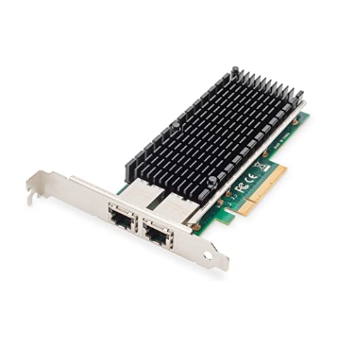 DIGITUS 10 Gigabit Ethernet Server Netzwerkkarte - 2 Port RJ45 - NIC - Intel X540 BT2-10/100/1000/10000 Mbps