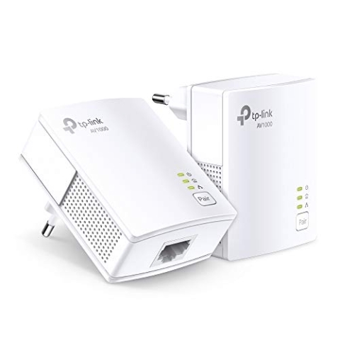 TP-Link Powerline Adapter Set TL-PA717 KIT(1000Mbit/s, Gigabit-Port, Plug&Play, Kompatibel mit Allen HomePlug AV/AV2 Powerline Adaptern, Ideal für Media-Streaming