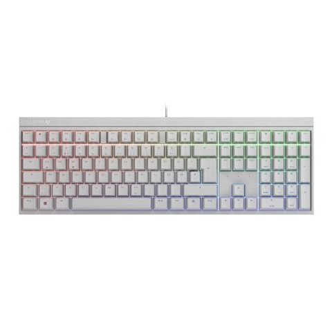 CHERRY MX 2.0S, Mechanische Gaming-Tastatur mit RGB-Beleuchtung, Deutsches Layout (QWERTZ), Kabelgebunden, Designed in Germany, MX RED Switches, Weiß