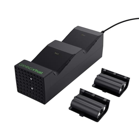 Trust Gaming GXT 250 Xbox Series X/S Controller Ladegerät, Zweifach-Ladedock, Controller Ladestation Dock für Controller, Schwarz