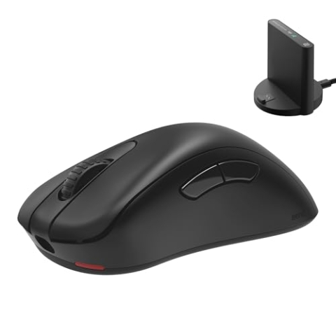 BenQ Zowie EC1-DW Kabellose 4K-Maus für E-Sport, Sportwissenschaft, optimierter 4K-Empfänger, 63 g, asymmetrisch, treiberlos, 3950 Sensor, 4K-Abrufrate