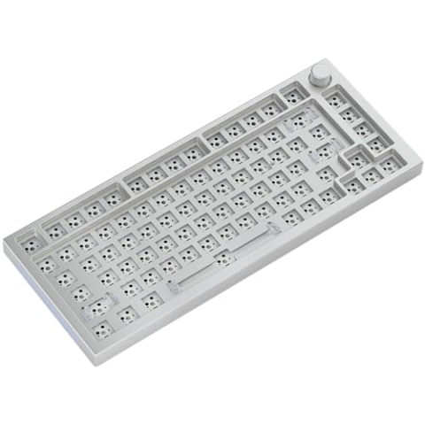 Glorious Gaming GMMK PRO 75% Barebones (Frame Only) – Modulares mechanisches Gaming-Keyboard, 1,5 kg schwer, RGB, voll anpassbar, unterstützt 5-polige Schalter, Amerikanisch/ANSI Layout - Weiß