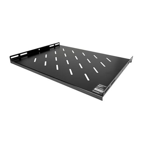 Mach Power AR-MR-6 Festes Regal mit 4-Punkt-Anschluss für Schränke mit 19 Zoll, 350 mm, Schwarz
