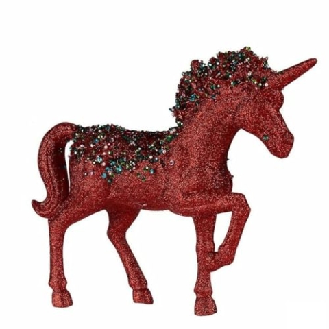 Krist+ Dekorative Figur, Einhorn, rot, Kunststoff, 9,5 x 31 x 40 cm (6 Stück)