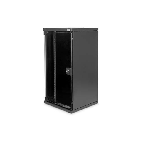 DIGITUS Netzwerk-Schrank 10-Zoll - 12 HE - Wandmontage - HxBxT 592x312x300mm - Traglast 30kg - Nutztiefe 240mm - SOHO-Serie - Schwarz