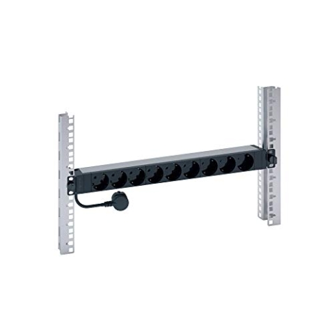 Legrand 646812 Energieverteilereinheit 1 U, schwarz, 9 AC-Ausgänge, Energieverteiler (Asic, 1U, horizontal/vertikal, Aluminium, Schwarz, 9 AC-Ausgänge)