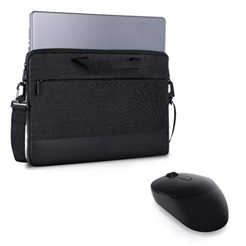 Dell 14" Professional Schutzhülle, für Vielreisende(bis max. 14 Zoll (35.56 cm), Handgriff, einstellb. Schulterriemen, Rollkoffergurt, abnehmb. Tragriemen, wasserfest, Ordnungsfach vorn) Grau