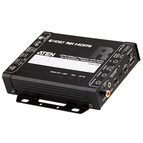 ATEN HDBaseT HDMI-Empfänger mit bidirektionalem Audio-/PoH-Entkalker (4K bis 100 m) (HDBaseT Class A) (kompatibel mit PoH PSE und PD) Marke