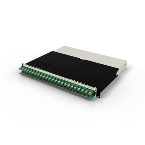 Patchbox ONE 8 RU Cat.6a Patchpanel 24 Port mit einziehbarem Kabelmanagementsystem für 48,3 cm Racks, inklusive 10-GB-Flachnetzwerkkabel für einfache Konfiguration des