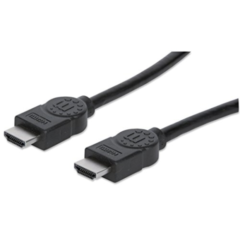 Manhattan 323260 High Speed HDMI Kabel mit Ethernet-Kanal (HEC ARC 3D 4K) HDMI-Stecker auf HDMI-Stecker geschirmt schwarz 15 m