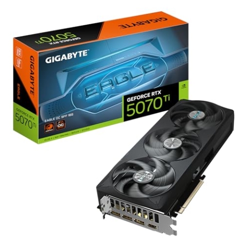 Gigabyte GeForce RTX 5070 Ti Eagle OC SFF 16G Grafikkarte - 16GB GDDR7, 256 Bit, PCI-E 5.0, 2542 MHz Core Clock, 3 x DP 2.1a, 1 x HDMI 2.1b, NVIDIA DLSS 4, GV-N507TEAGLE OC-16GD