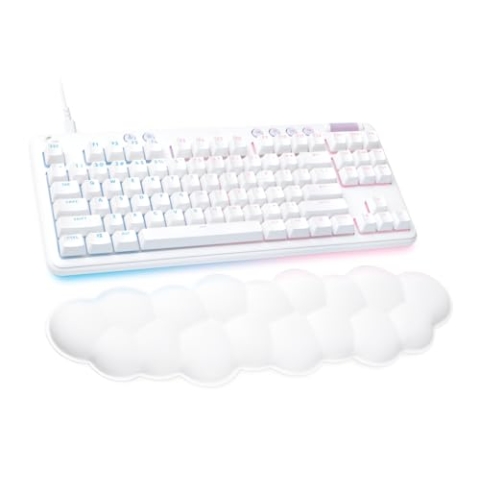 Logitech G 713 Gamer-Tastatur, kabelgebunden, mechanisch, mit RGB-Beleuchtung, LightSYNC, Touch-Schalter (GX Brown) und Handgelenkstütze für Tastatur, kompatibel mit PC und Mac, Französisch AZERTY –