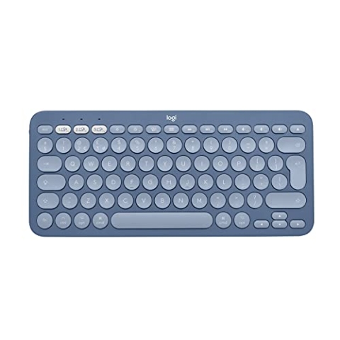 Logitech K380 Multi-Device Bluetooth Tastatur für Mac, Kompatibel mit macOS, iOS, iPadOS, Spanisches QWERTY - Blau