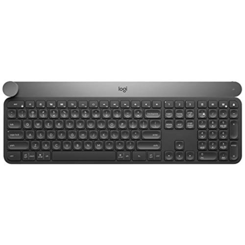 Logitech Craft Kabellose Tastatur, Bluetooth & 2.4 GHz Wireless Verbindung, Programmierbarer Drehregler, Automatische Tastenbeleuchtung, PC/Mac/Laptop, Italienisches QWERTZ-Layout - Graphit
