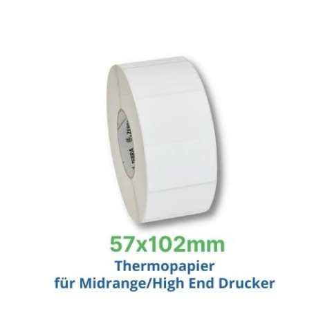 Zebra Z-Select 2000D - Matt - Permanenter Gummiklebstoff - Beschichtet - Weiß - 57.2 x 101.6 mm 1432 Stck. (1 Rolle(n) x 1432) Papier