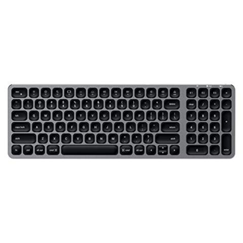 SATECHI Kompakte Kabellose Bluetooth Tastatur mit Hintergrundbeleuchtung – Bluetooth 5.0 & Multi-Device-Sync – Für M2/ M1 MacBook Pro/Air, M2/ M1 iPad Pro/Air, M2 Mac mini (US-englisches Layout)