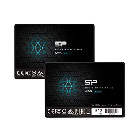 Silicon Power 2-Pack 512GB SSD 3D NAND A55 SLC Cache Performance Boost SATA III 2.5" 7mm (0.28") Internal Solid State Drive