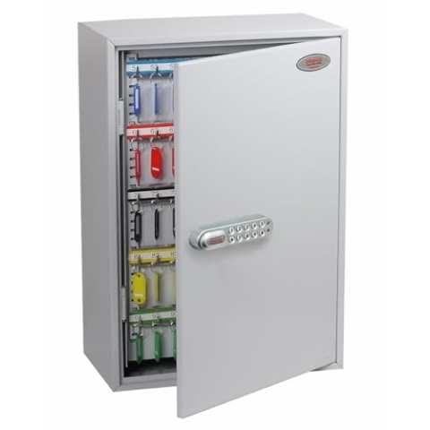 PhoenixSafe Schlüsselkasten mit 300 Haken und elektronischem Zahlenschloss, 38 x 55 x 20.5 cm, grau