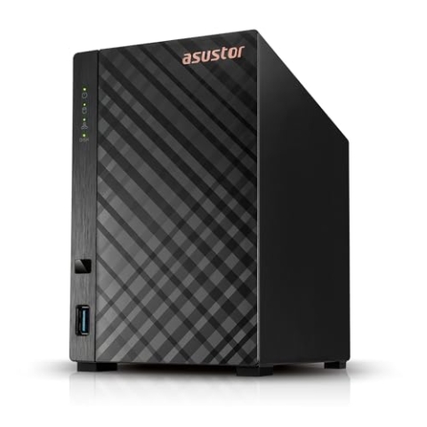 Asustor Drivestor 2 Lite AS1102TL, 2 Bay NAS Gehäuse Netzwerkspeicher, 1.7GHz Quad Core, 1GbE Port, 1GB RAM DDR4, Network Attached Storage für Cloud Speicher (Diskless)