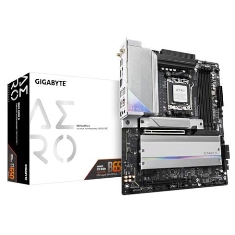 GIGABYTE B650 AERO G Mainboard - Unterstützt AMD Ryzen 9000er-Serie CPUs, bis zu 8000 MHz DDR5 (OC), 1xPCIe 5.0 + 2xPCIe 4.0 M.2, 2,5 GbE LAN, WiFi 6E, USB 3.2 Gen 2