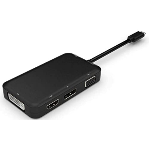 Microconnect USB3.1CCOM10 Kabeladapter USB C DVI-D, VGA, HDMI, DisplayPort schwarz - Kabeladapter (USB C, DVI-D, VGA, HDMI, DisplayPort, Buchse, schwarz)