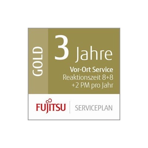 FUJITSU 3 Jahre Serviceplan: Vor-Ort Service Reaktion 8 Std + 8-Std-Fix +2 Präventive Wartungen pro Jahr Mid-Vol Production Scanner