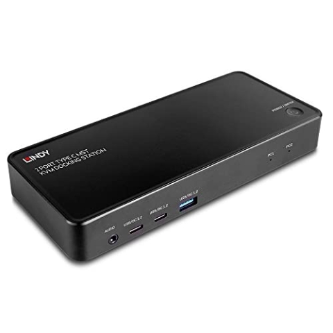 LINDY Docking Station und KVM MST mit 2 Ports USB Typ C