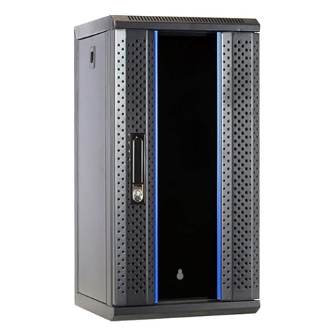 DSIT 10 Zoll Set: 12HE Netzwerkschrank zur Wandmontage – Rackschienen – Steckdosenleiste – Kabelführungsleiste – CAT6A STP Patchpanel