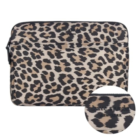 Kate Spade New York Puffer Laptophülle, 35,6 cm (14 Zoll), klassisches Leopardenmuster