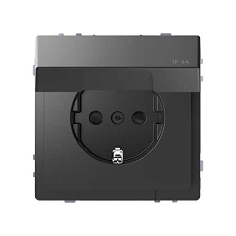 Schneider Electric Schuko mtn2314 – 6034 komplett mit Mechanismus 16 A, IP44, Serie d-life für Einbaukasten, anthrazit