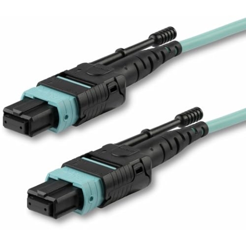 StarTech. com MTP Glasfaserkabel, OM3-40 GB, Push/Pull Tab Plenum, MPO/MTP-Stecker, Glasfaser-Patchkabel (MPO12PL1M)
