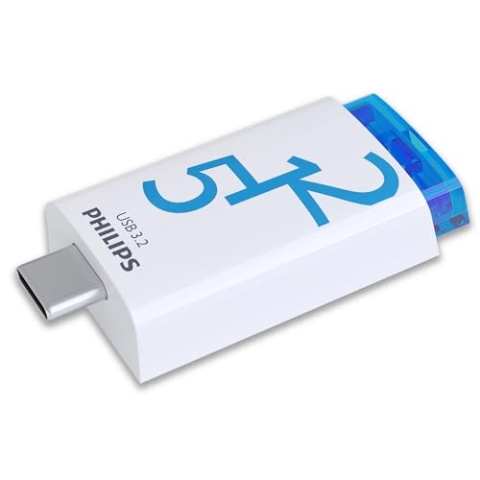 Philips Click Edition USB-C Anschluss USB 3.2 Gen 1 USB-Flash-Laufwerk USB-Stick 512 GB für PC, Laptop, Smartphone, Tablet mit USB-C-Anschluss, Lesegeschwindigkeit bis zu 120 MB/s