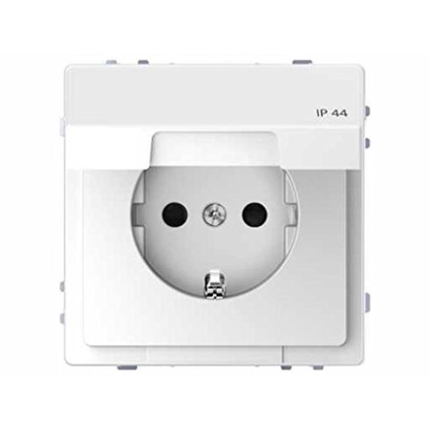 Schneider Electric Schuko mtn2314 – 6035 komplett mit Mechanismus 16 A, IP44, Serie d-life für Einbaukasten, weiß Arktis