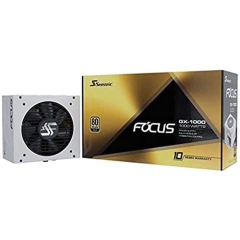 Seasonic Focus Series Full Modular 80 Plus Gold White PSU, 1000W