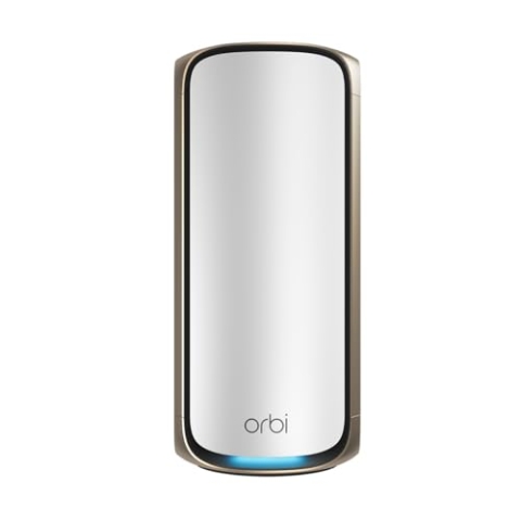NETGEAR Orbi 970-Serie Quad-Band WiFi 7-Mesh-Zusatzsatellit (RBE970) - kompatibel mit Orbi RBE962S und RBE963S, bietet zusätzliche Abdeckung von bis zu 220 m², BE27000 802.11be (bis zu 27 GBit/s)