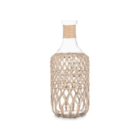 Gift Decor Dekorative Flasche, transparent, Naturglas, Kordel, 19 x 48 cm, 2 Stück