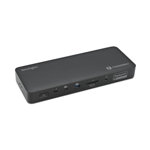 Kensington SD5920T EQ Thunderbolt 4 Quad 4K Hybrid Dockingstation mit DisplayLink Technologie, SD- und Micro-SD-Kartenleser, 100 W Ladestation, Ethernet und USB-A und USB-C 3.2 Ports (K35234EU)